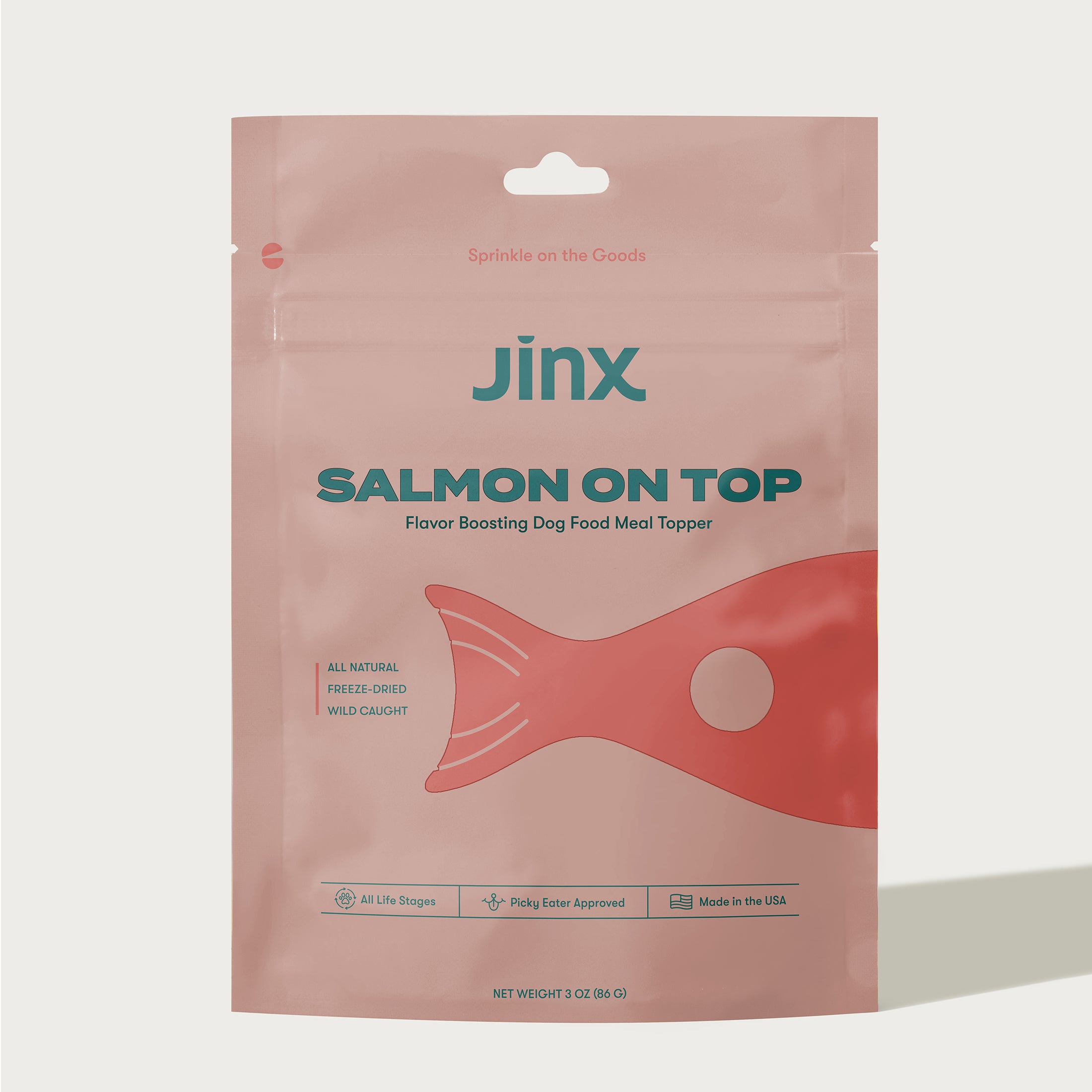 Jinx Freeze Dried Salmon Dry Dog Food Topper, 3-oz Bag